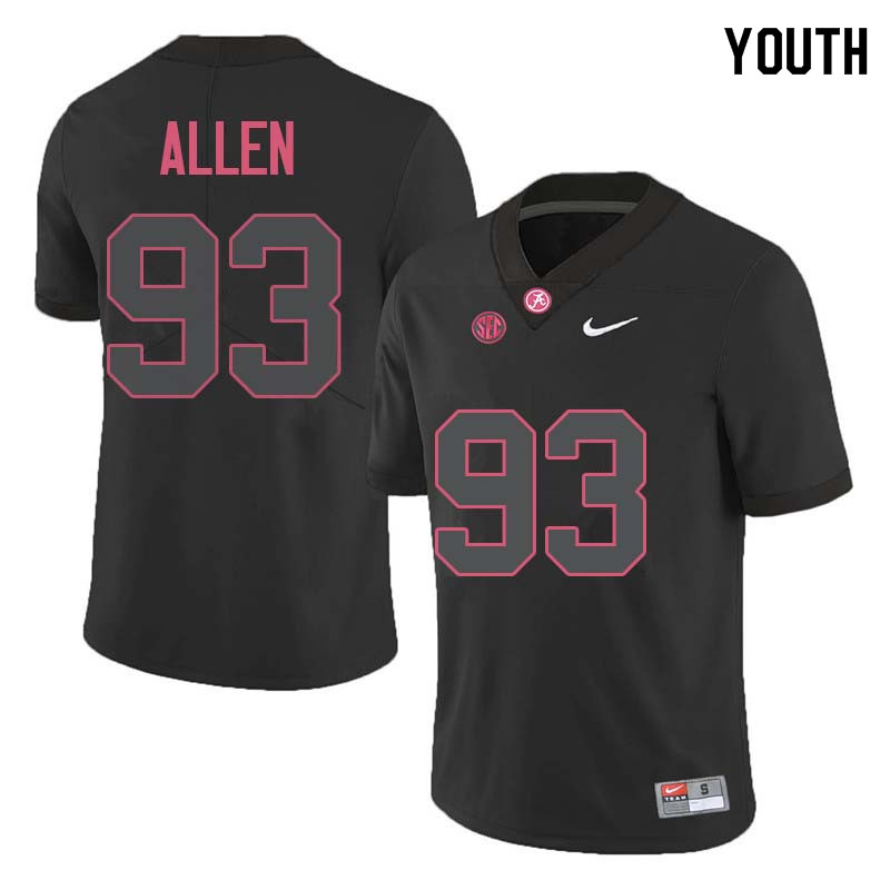 Youth #93 Jonathan Allen Alabama Crimson Tide College Football Jerseys Sale-Black